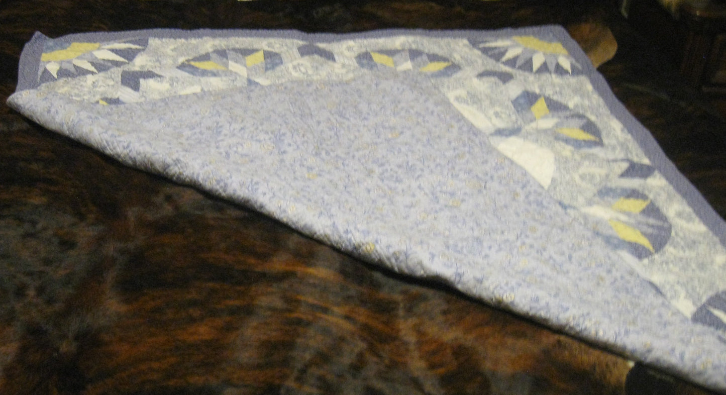 HAND STITCHED QUILT - BLUE STAR PATTERN