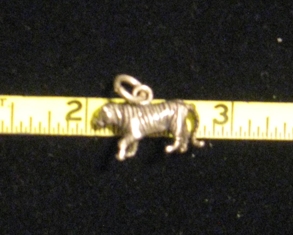 Vintage Sterling Silver Tiger Charm