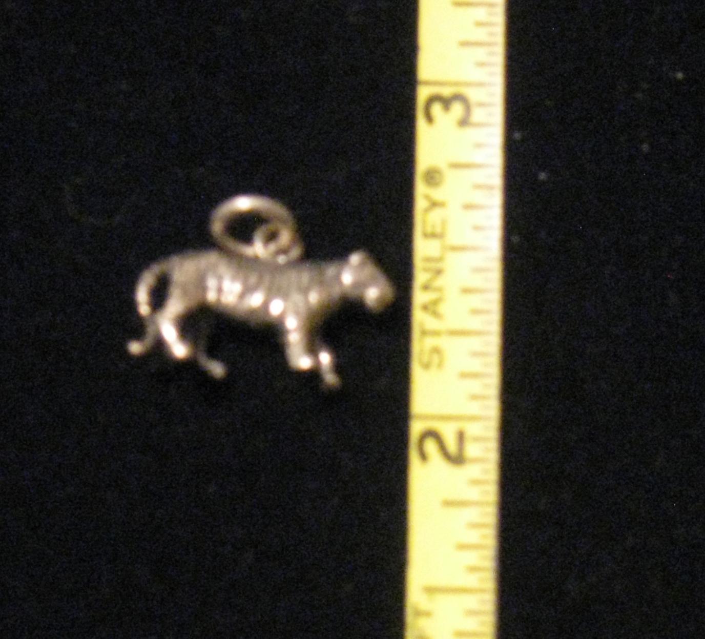 Vintage Sterling Silver Tiger Charm