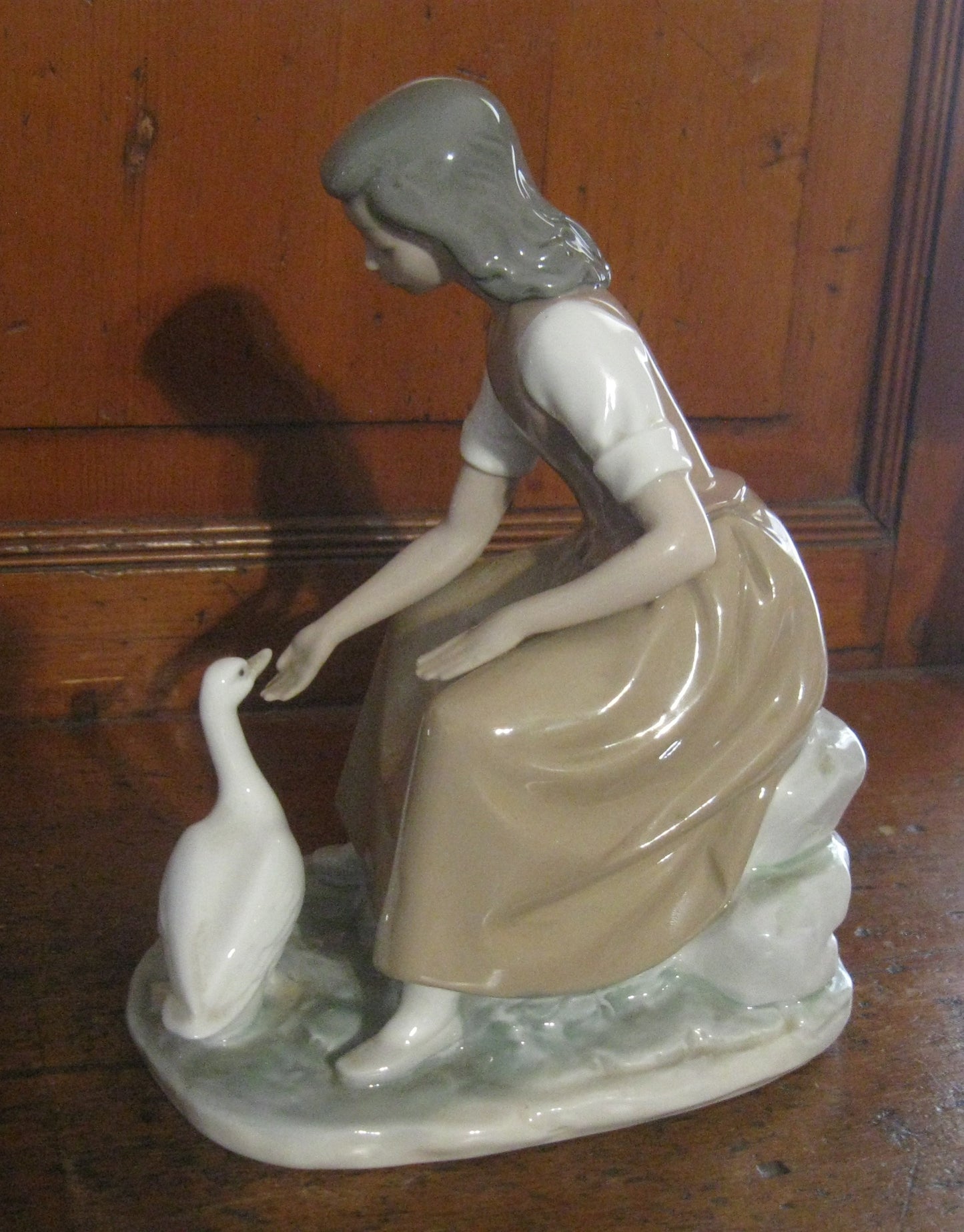 Lladro "Young Girl Feeding Duck" #0744