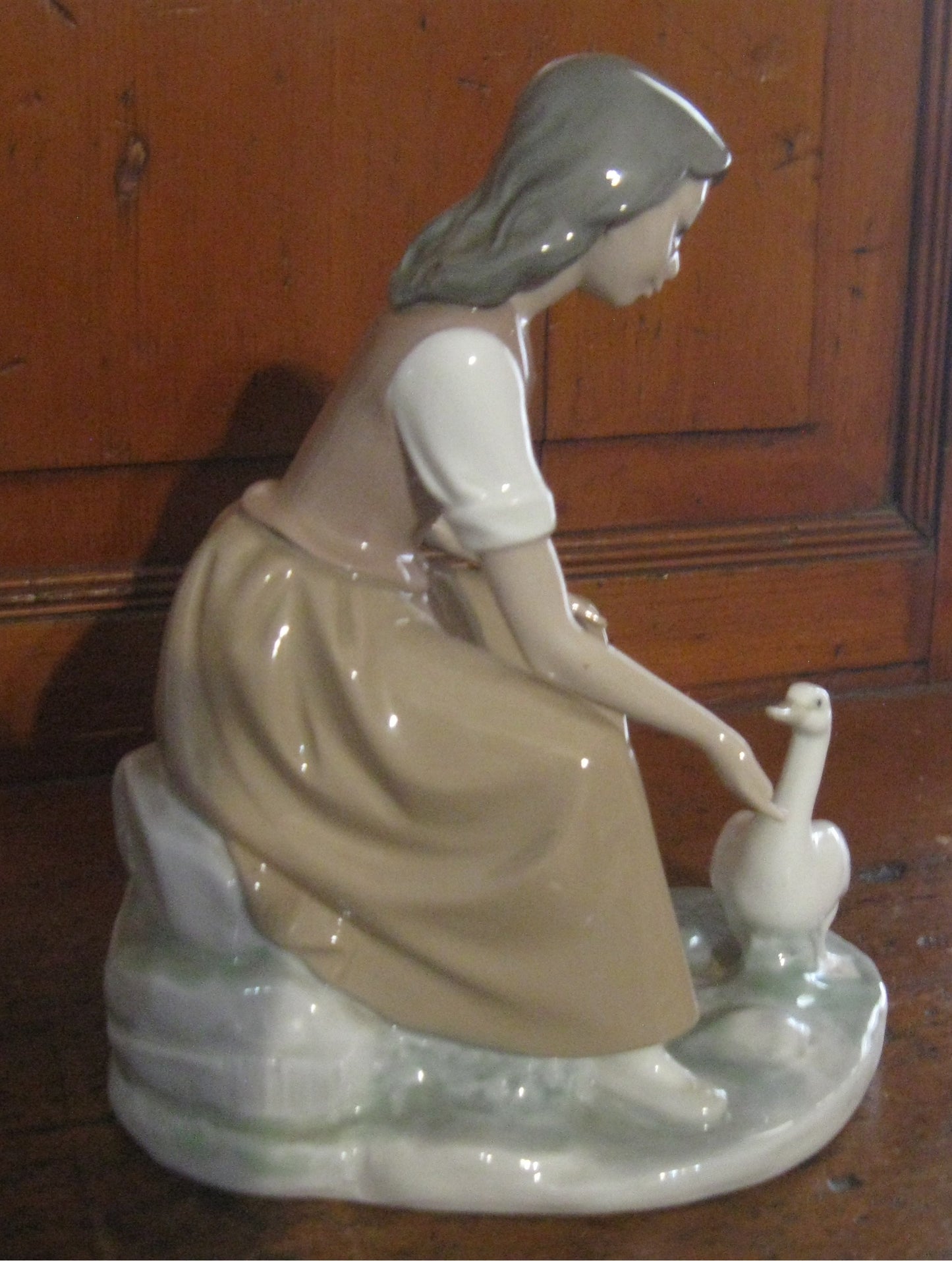 Lladro "Young Girl Feeding Duck" #0744