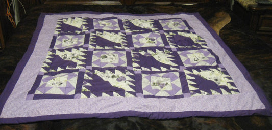 HAND STITCHED QUILT - PURPLE BLEND