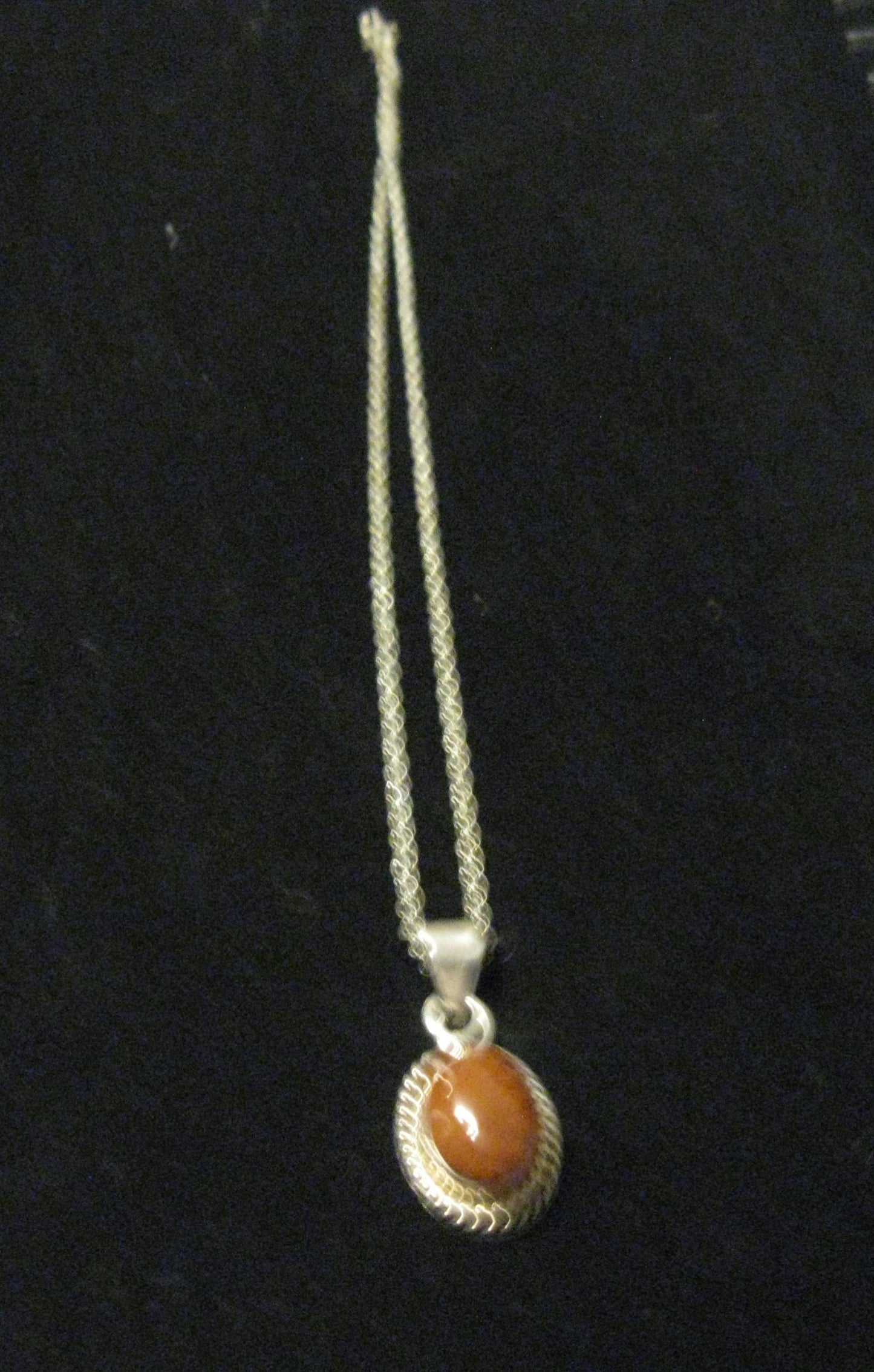 Earth Amber Stone / Sterling Silver Pendant