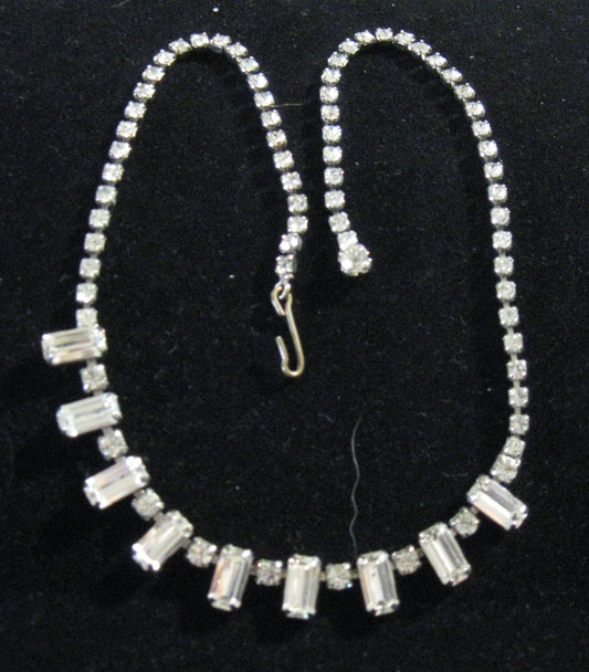 Vintage Rectangle Rhinestone Necklace
