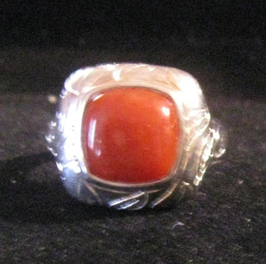 Man's Red Coral Ring