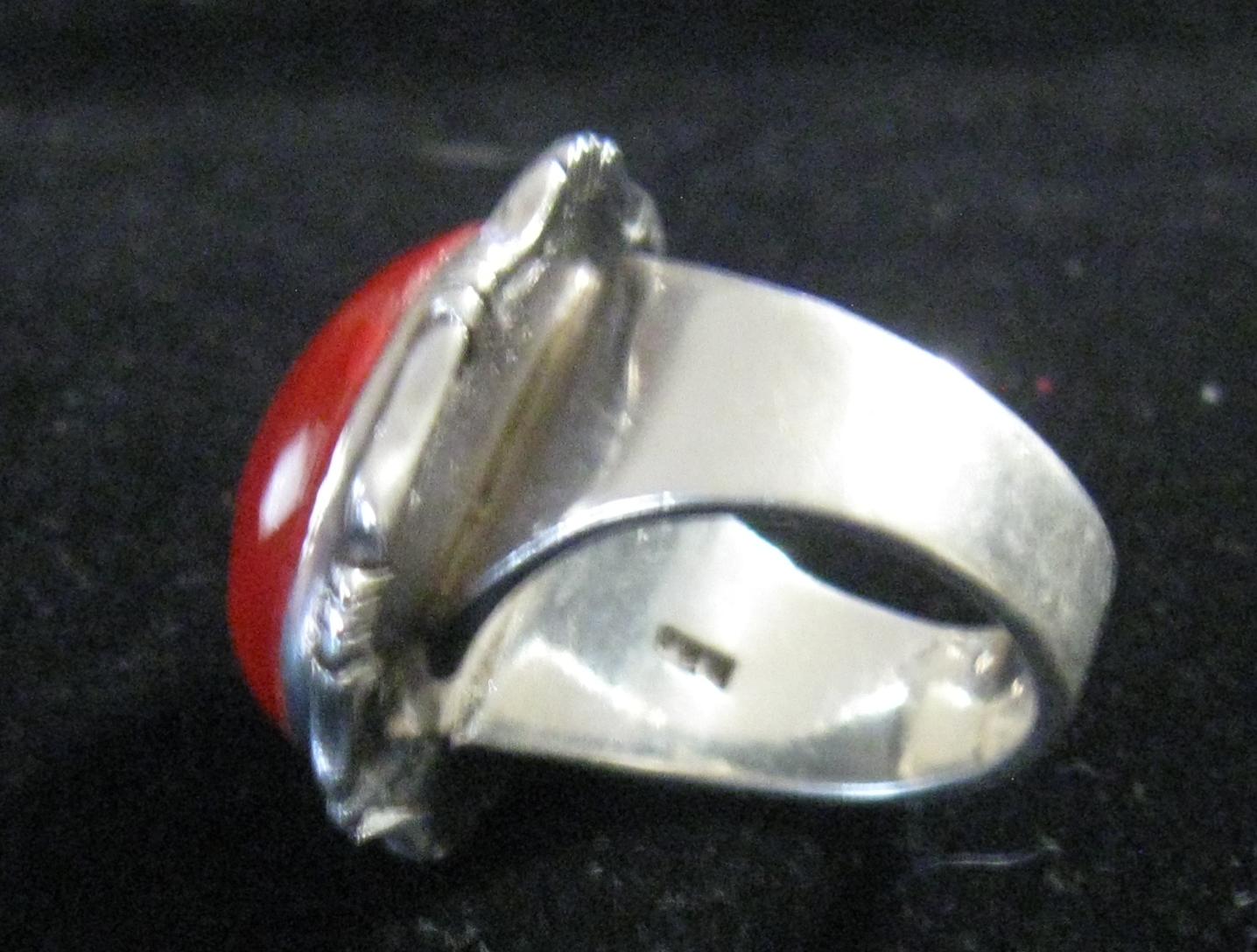 Sterling Silver & Red Onyx Stone Ring