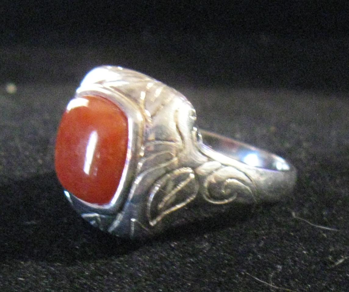 Man's Red Coral Ring